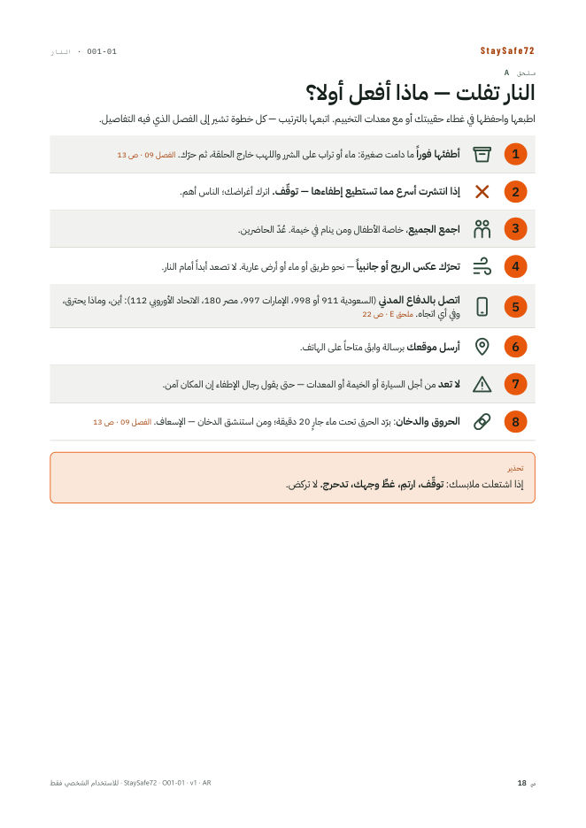 النار تفلت — ماذا أفعل أولا؟
