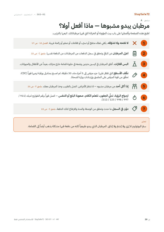 مرطبان يبدو مشبوها — ماذا أفعل أولا؟