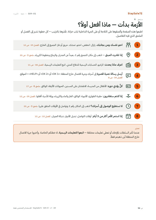 الأزمة بدأت — ماذا أفعل أولاً؟