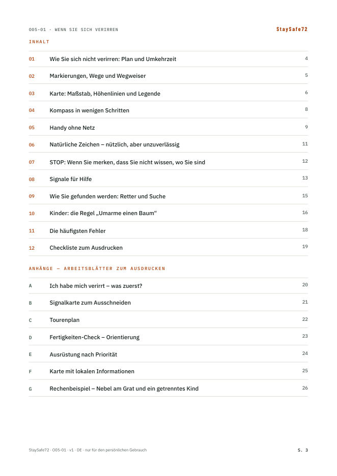 Inhaltsverzeichnis des Ratgebers
