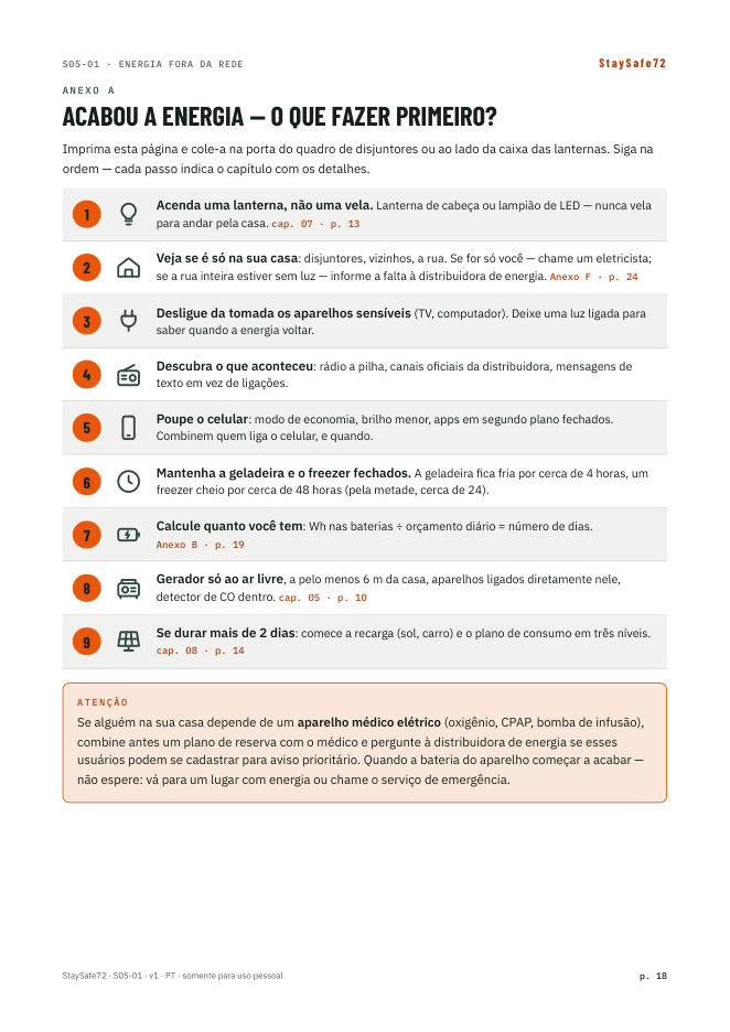 Acabou a energia — o que fazer primeiro?